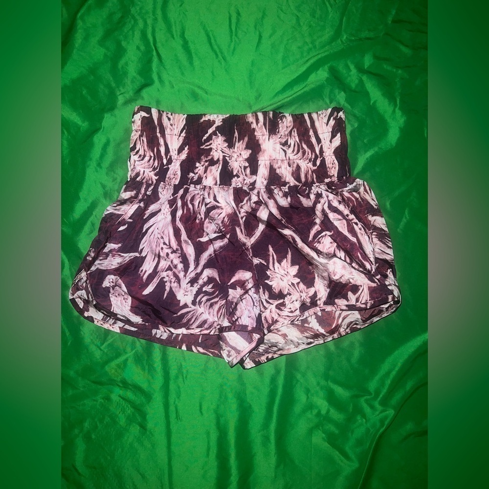 FP Movement Maroon and White Tie-Dye Shorts size Large